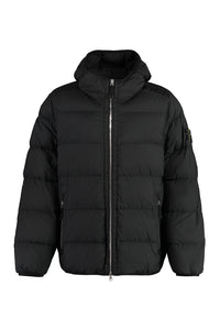 Hooded nylon down jacket